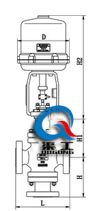 電動三通調(diào)節(jié)閥配3810L執(zhí)行器外形尺寸圖