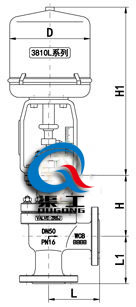 電動(dòng)角型調(diào)節(jié)閥配3810L執(zhí)行器外形尺寸圖