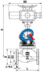 電動法蘭截止閥 (連接尺寸圖)