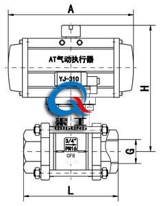 內(nèi)螺紋氣動(dòng)球閥 (三片式)