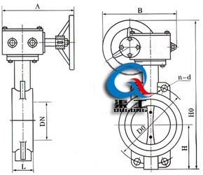 D71F手動對夾蝶閥 (蝸輪傳動)	