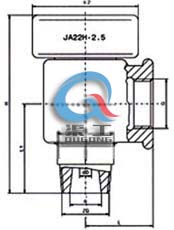 JA22H靜重式安全閥 (主要連接尺寸)